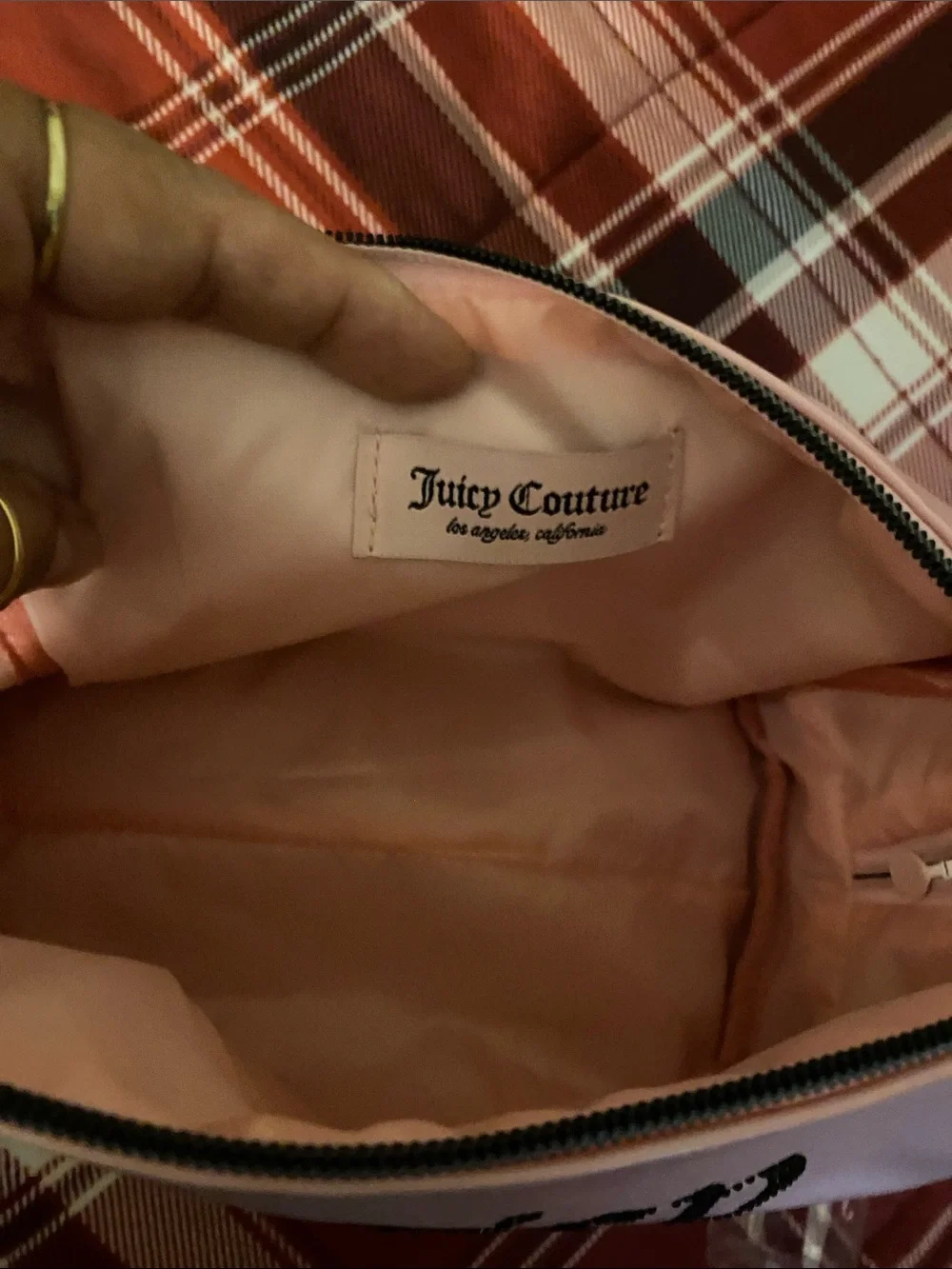 Juicy Couture Pink Cosmetic Pouch with Black Puppy Patch